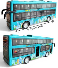 Resim tmtoysandmore Otobüs Oyuncak Turist Otobüsü Işıklı Sesli 19.5 Cm Kapıları Açılır 