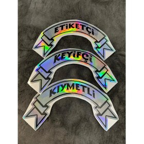 Resim Otomor Aksesuar Hologram Etiket Kurdele Etiketçi Keyifçi Kıymetli 3'lü 26X14CM Araba Kamyon Dolmuş 