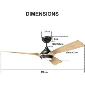 Resim 132 Cm Akıllı Tavan Vantilatörü,kısılabilir Led Aydınlatma, 6 Hız Dc Motor 