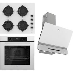 Resim Ferre Flowart-Silentart Serisi QBL63CB - CS206-FA - D081-SA Beyaz Ankastre Set 