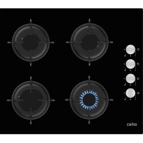 Resim Carino 4 Fonksiyon Mekanik Siyah Power Turbo 2'li Cam Ocaklı Ankastre Set (Fırın+Ocak) 