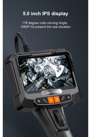 Resim anesok S10 360° Hareketli Oynar Başlı Çift Kameralı 6mm Dual Lens 1 Metre Kablo Yılan Endoskop Kamera 