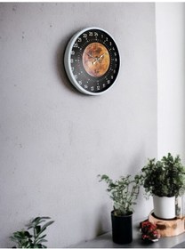 Resim 36 Cm Beyaz 24 Saat Göstergeli Özel Tasarım Duvar Saati Açık 