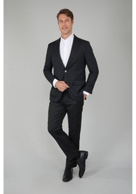 Resim Bisse Erkek 6 Drop Mono Yaka Çift Yırtmaçlı Takım Elbise Sıyah Ptk24ynos001 D99 Siyah 