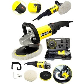 Resim Dragro GRZ-plsj4200 Sarı 4200 W Bakir Sargili 6 Kademe Devir Ayarlı Polisaj Makinasi Zımpara Pasta Cila Makinesi 