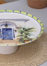 Resim The Mia Palma Ayaklı Servis Tabağı 10x30 Cm Çok Renkli 