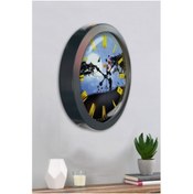 Resim Bahat Salon Ofis Duvar Saati Gri Metal Çerçeve 36 Cm 