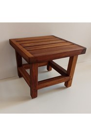Resim OBERS Iroko Duş Oturağı, 30x40x25cm Ağaç Tabure, Ağaç Oturak, Duş Taburesi Özel 
