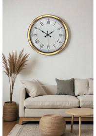Resim Zentime 40 Cm Gold Lüks Dekoratif Duvar Saati Açık 