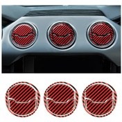 Resim 9 İn 1 Araba Karbon Fiber Merkezi Hava Çıkış Çerçevesi Ford Mustang 2015-2020 İçin Dekoratif Etiket 1 Adet 
