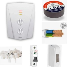 Resim Feyza Design Elektrikli Şofben V1200, 7 mt Kablo, Komple Takım Set, Güçlü ve Güvenilir 
