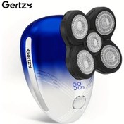 Resim Challenger 1 Adet Gradyan Mavi Tek Makine Gertzy 5d Elektrikli Erkek Tıraş Makinesi 5i 1 Arada Döner Başlı Saç Kesme Makinesi Usb Şarj Edilebilir Dijital Ekran 
