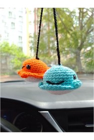 Resim Mony Tasarım Amigurumi Sevimli Balinalar El Emeği Araba Süsü Dikiz Aynası 