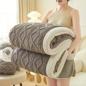 Resim 1 adet Vintage Jakarlı Geometrik Desenli Atkı Battaniye - Yumuşak Taf Fleece, Siyah ve Beyaz Elmas Desen, Tüm Mevsimler İçin Rahat Sıcaklık, Yatak, Kanepe, Kamp İçin Çoklu Boyutlar, Yatak, Kanepe Aksesuarı, Zarif Yatak Dekoru, Peluş Dokulu 