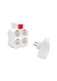 Resim FETİH Topraklı Çoklu Fişli Grup Priz Anahtarlı 4 Lü Dörtlü 107-0 