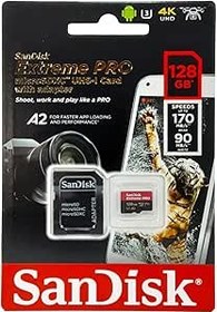 Resim SanDisk Extreme Pro 128 GB microSDXC Hafıza Kartı SDSQXCY-128G-GN6MA, 170 MB/sn'e kadar 