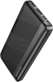 Resim Borofone 10000 Powerbank Taşınabilir Güç Bankası iPhone Uyumlu Şarj Cihazı Led Şarj Kapasite Göstergeli Samsung Uyumlu 14cm x 7cm BJ27 Siyah (Siyah) 