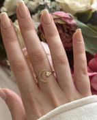 Resim Taşlı Ay Yıldız Yüzük 