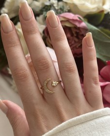 Resim Taşlı Ay Yıldız Yüzük 