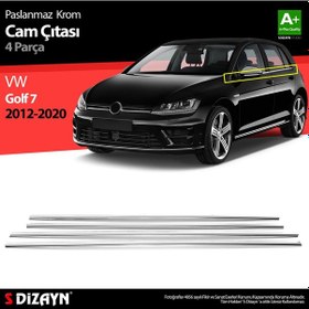 Resim S-Dizayn Vw Golf 7 Krom Cam Çıtası 4 Prç 2013-2020 