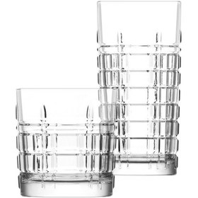 Resim LAV Brit Cam Bardak Seti 8'li (4 Viski Bardağı , 4 Meşrubat Bardağı) 