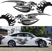 Resim Sones 2 Adet/takım D-489 Ateş Püskürten Ejderha Desen Araba Modifiye Dekoratif Etiket Sarı 