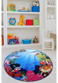 Resim Aquarium 120X120 Cm Çocuk Ve Bebek Halısı Çok Renkli 