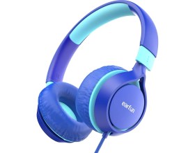 Resim EarFun S1 Katlanabilir Kablolu Kulaküstü Çocuk Kulaklık - Ayarlanabilir Kafa Bandı - Mavi (EarFun Türkiye Garantili) 