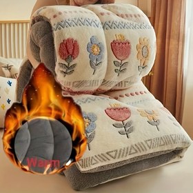 Resim Fransız Bohem Tarzında Tersinir Çiçek Desenli Yorgan - Tüm Mevsimler İçin Uygun Kalın Yorgan, Polyester Fiber Dolgulu, Makine Yıkamalı, Yumuşak ve Rahat Yatak Takımı, Yatak Odası, Yurt ve Otel Dekoru İçin Mükemmel - Orta Ağırlıkta Tek Kumaş Yorgan. 