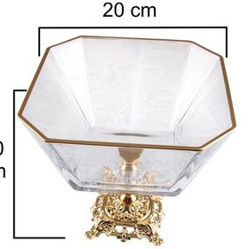 Resim Argkristal Krn290 Gold Detaylı Metal Ayaklı Salata Kasesi Altın 