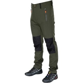 Resim DRC Outdoor Kışlık Softshell Motorcu Pantolonu – Haki/Siyah, Su & Rüzgar Geçirmez, Polar İçli 