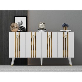 Resim 150 CM IŞIL KONSOL BEYAZ-ALTIN 