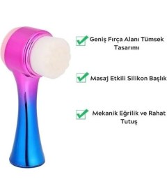 Resim Bfs Çift Işlevli Renkli Cilt Yüz Temizleme Fırçası Peeling Masaj Etkili Gözenek Temizleyici Alet 