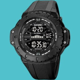 Resim Hanyang Tamamen Siyah Skmeı Spor Saatler Erkek Kol Saati Japonya Haneli Movemen 5bar Su Geçirmez Çok Fonksiyonlu Arka Işık Chrono Izle Alarm Reloj Hombre (Yurt Dışından) 