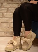 Resim Isy Kadın Krem Paraşüt Önü Papyon Kalın Taban Kısa Bot&bootie 