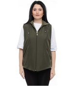 Resim Vetre Kadın Kapüşonlu Polarlı Yelek Haki Büyük Beden 1026 Çok Renkli 