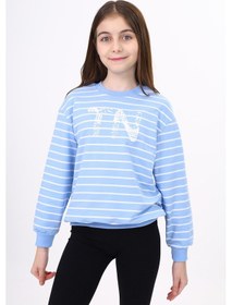 Resim Toontoy Kız Çocuk Çizgili Sweatshirt Mavi 