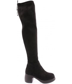 Resim Dgn 2100 Kadin Strech Knee High Topuklu Çizme 2100-2131-R1680 Siyah 