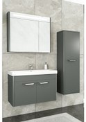 Resim Mauna 80 Cm Banyo Dolabı -Antrasit (Boy Dolap Dahil ) 