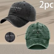 Resim 2 adet Karışık Renkli Moda Milano Baskılı Erkek Beyzbol Kapağı, Ayarlanabilir Rahat Şapka Çiftler için, Seyahat, Açık Hava Sporları ve Günlük Hayat için Uygun, Çoklu Stiller Mevcut, Harika Bir Hediye Seçeneği 