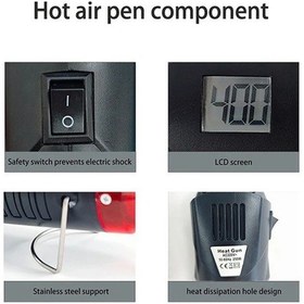 Resim Createtech 220v Sıcak Hava Tabancası 250w Ekranlı B-only Kullanıcılar İçin Elektrikli Isıtıcı Us Pratiği 110v 