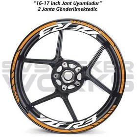 Resim Yamaha Yzf-r3 Yazılı Jant Sticker Dış Ve İç Set Sticker Jant Şeridi Turuncu 30707387 