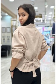 Resim Minimoda Kids Kız Çocuk Düğmeli Belinde Kuşak Detaylı Bluz 