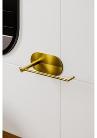 Resim Zift Unique Ömür Boyu Paslanmaz Çelik Gold Tuvalet Kağıdı Askısı , Yapışkanlı Wc Kağıdı Asacağı , Wc Askılık Diğer 