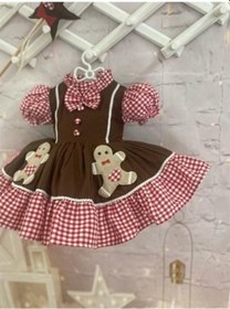 Resim H L Y Karol Tasarım Kuki Vintage Kız Bebek Elbisesi, Özel Dikim Kız Çocuk Elbisesi, Doğum Günü Elbisesi, Fotoğraf Çekim Elbisesi, Kız Bebek Hediyesi, 0-12 Yaşa Uygun Kahverengi 