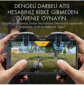 Resim Polham Tüm Telefonlara Uygun Pubg Ve Call Of Duty Uyumlu Şarjlı Oyun Tetiği Hızlı Ateş Ve Hassas Nişan 