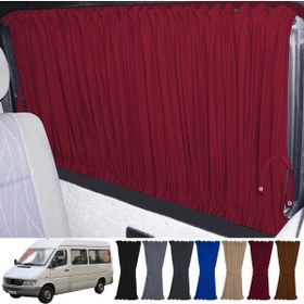 Resim Oto Pandami Mercedes Sprinter W902 Orta Şase 1997-2004 Uyumlu Bordo Raylı Oto Perde Takımı 