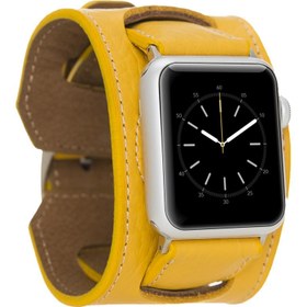 Resim Bouletta Apple Watch Uyumlu Deri Kordon 42-44-45mm Cuff FL12 Sarı 