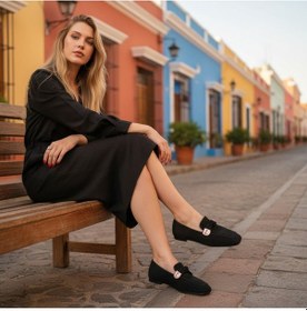 Resim Aska Shoes Shoes Günlük Tokalı Babet 2025aska002 Siyah 