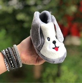 Resim Pandalina emojili köpek figürlü çocuk panduf anaokulu kreş ev ayakkabısı ev botu 